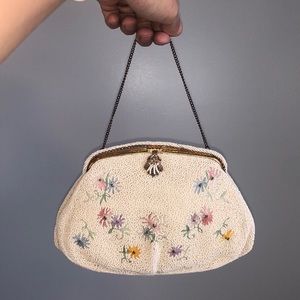 Vintage Ed B. Robinson Beaded Floral 1940's Clutch